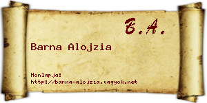 Barna Alojzia névjegykártya